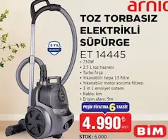 ARNİCA ET 14445 TOZ TORBASIZ ELEKTRİKLİ SÜPÜRGE